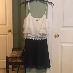 Navy and white dress